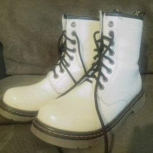 White Combat Boots